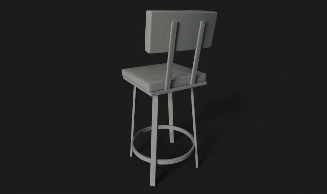 Bar Stool Low-poly 3D model_3