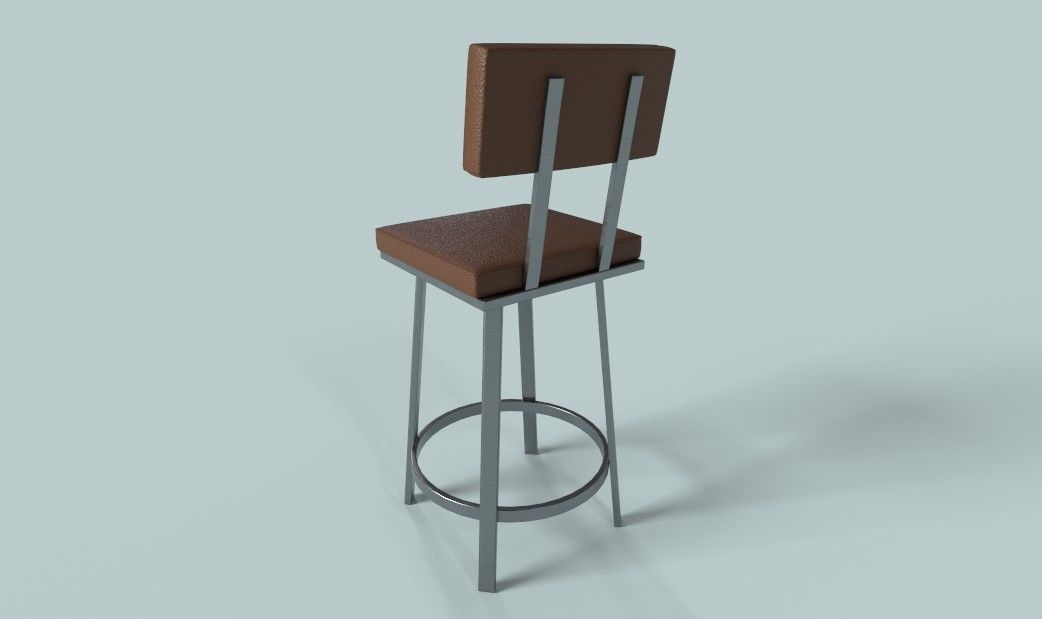 Bar Stool Low-poly 3D model_1