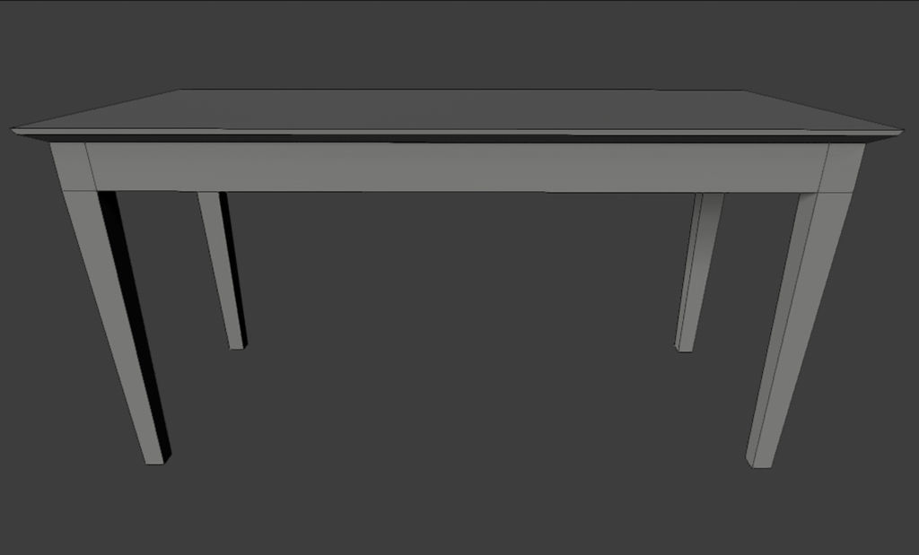 Wooden Table PBR Low-poly 3D model_4