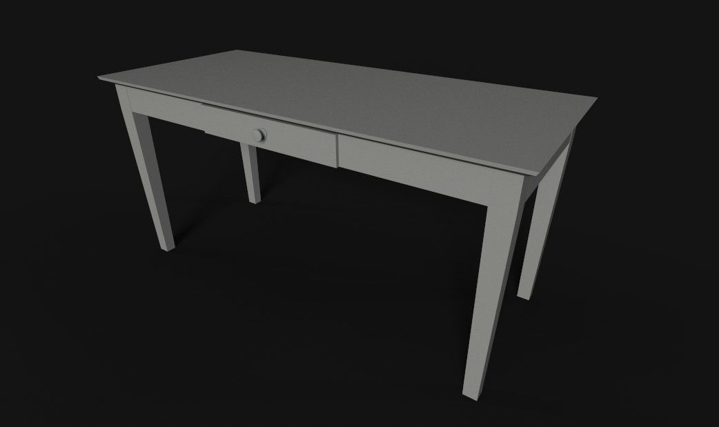 Wooden Table PBR Low-poly 3D model_2