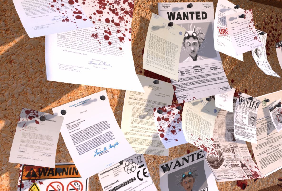 Bullein Board Office Game Ready Low-poly 3D model_3