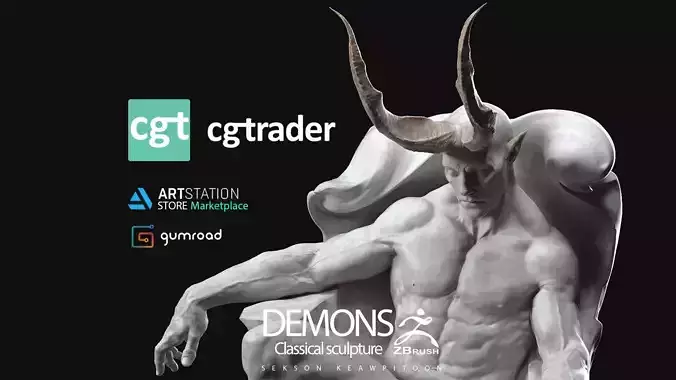 DEMONS - Classical sculpture 3D print model