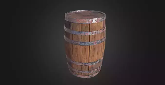 Rusty wooden barrel