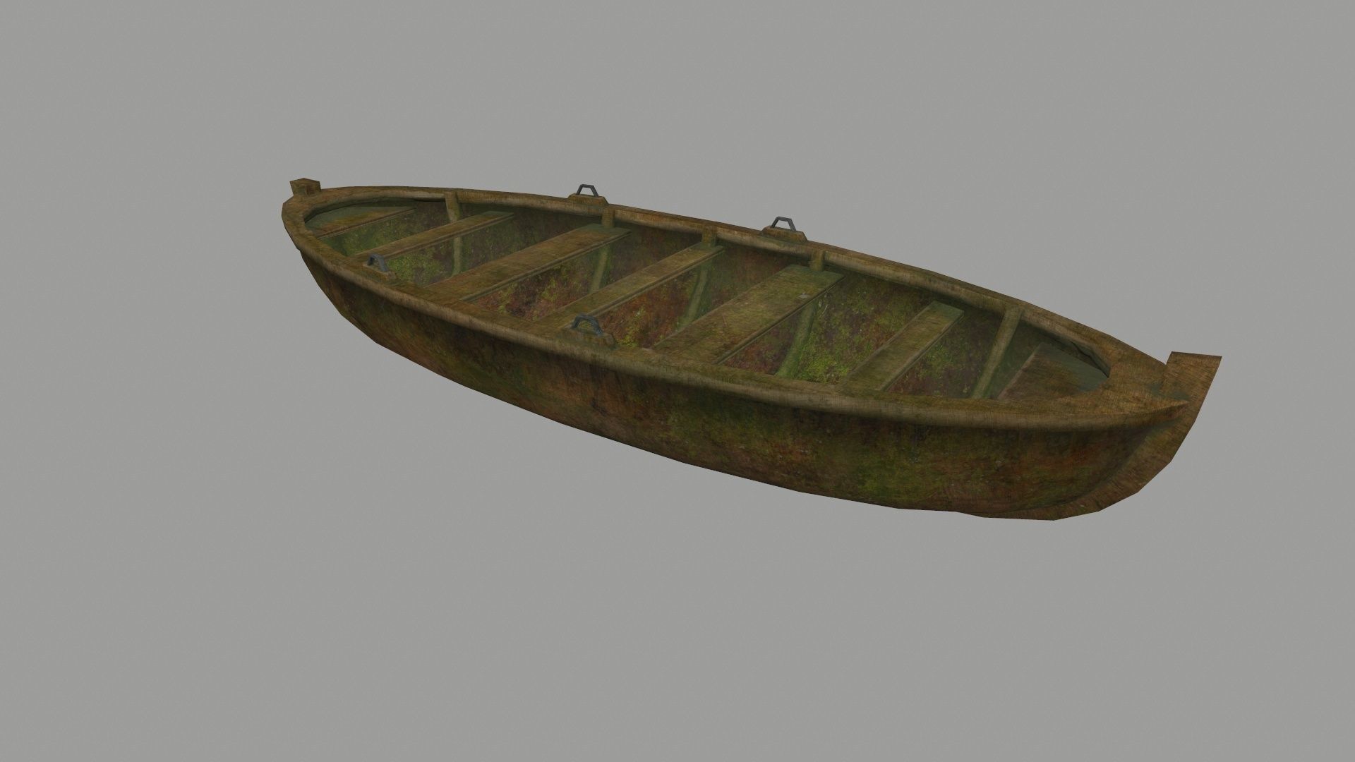 boat 1 old wooden Low-poly 3D model_7