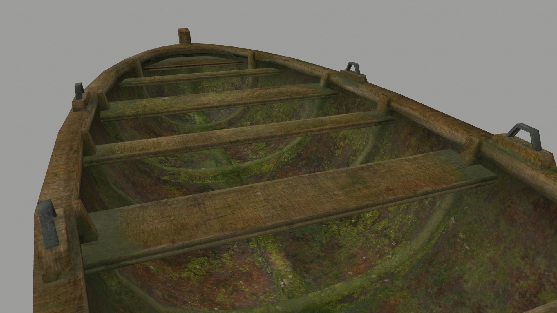 boat 1 old wooden Low-poly 3D model_13