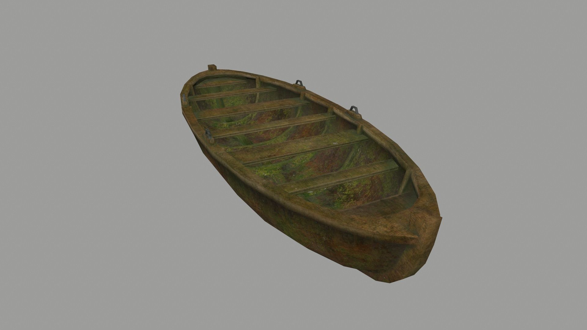 boat 1 old wooden Low-poly 3D model_6