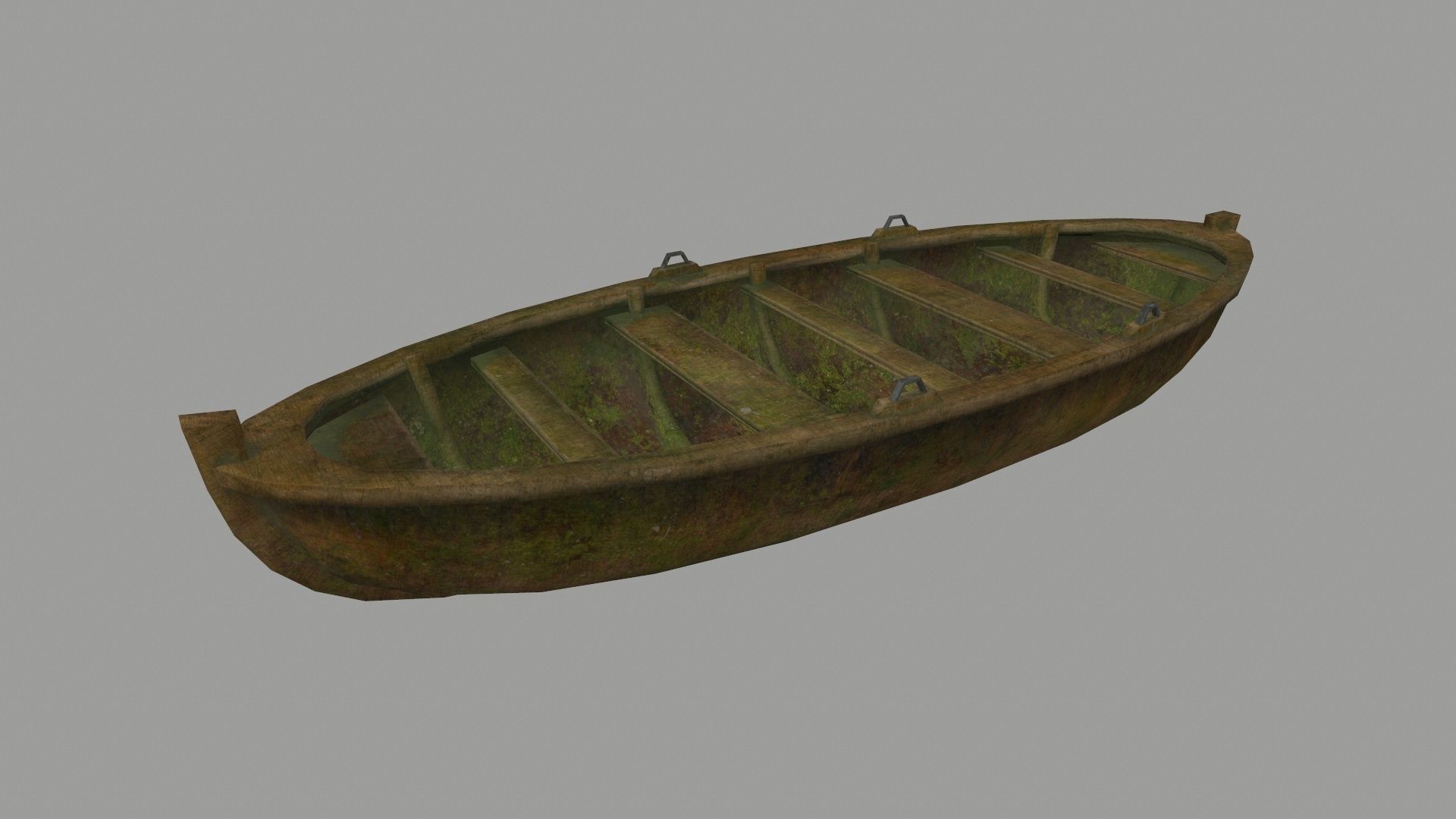 boat 1 old wooden Low-poly 3D model_3