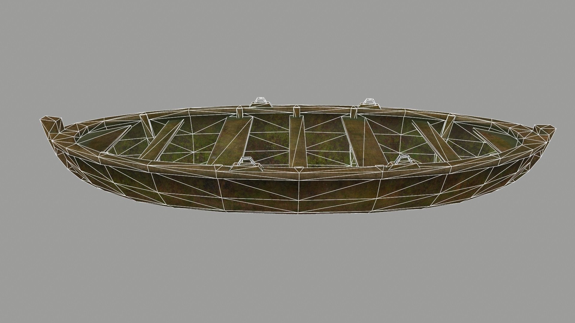 boat 1 old wooden Low-poly 3D model_2
