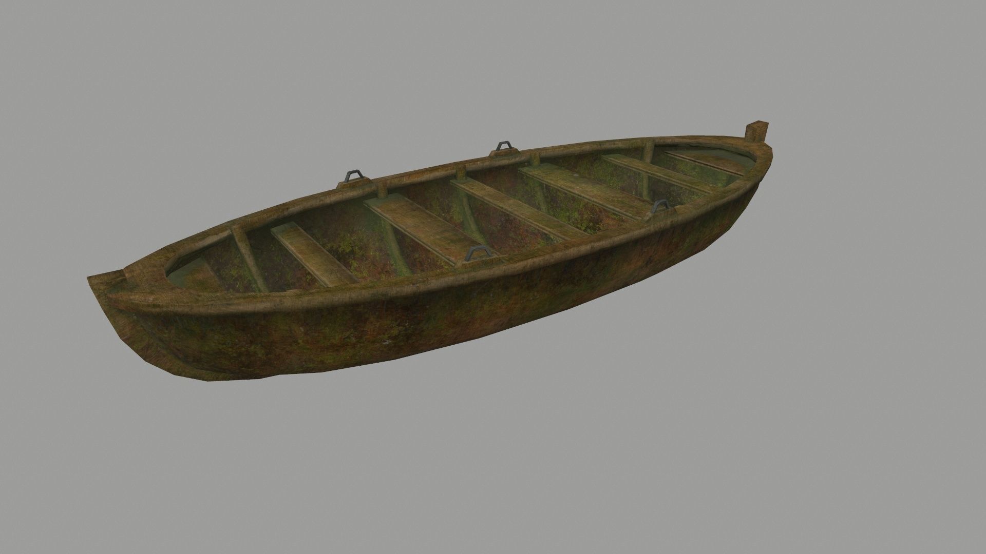 boat 1 old wooden Low-poly 3D model_9