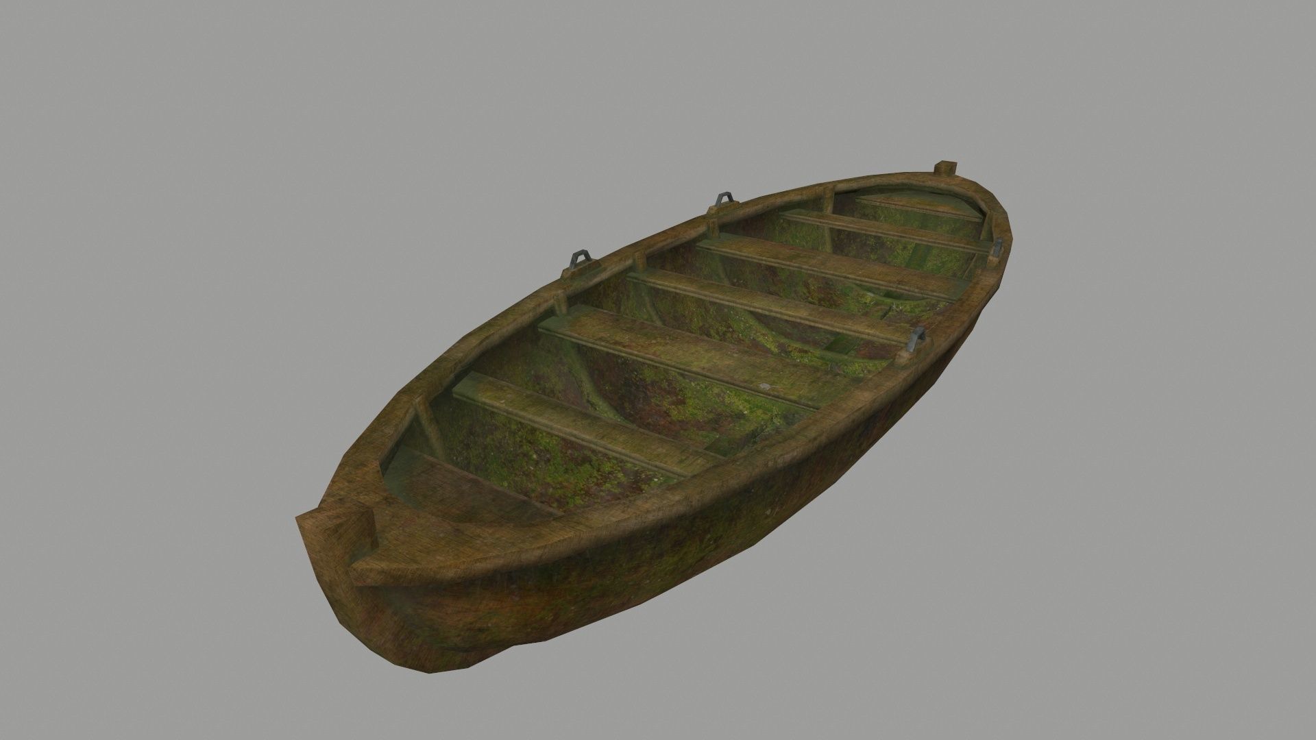 boat 1 old wooden Low-poly 3D model_4
