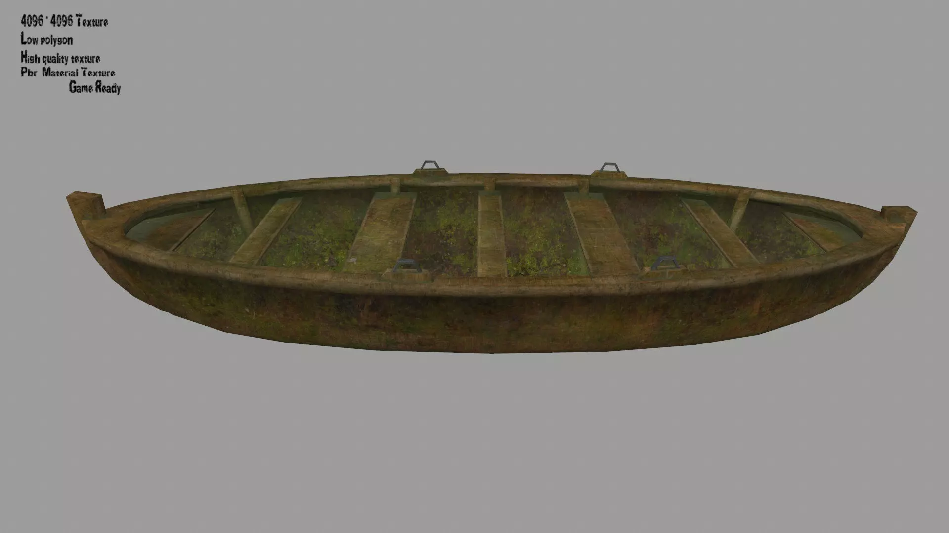 boat 1 old wooden Low-poly 3D model_0