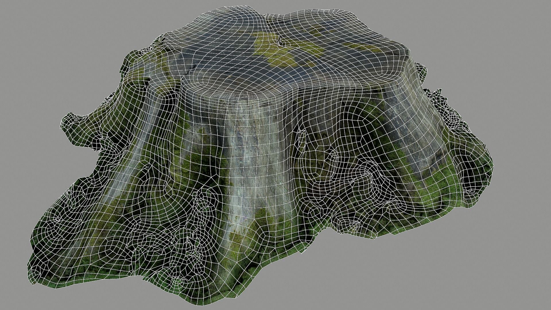 Mossy tree stump low poly Low-poly 3D model_6