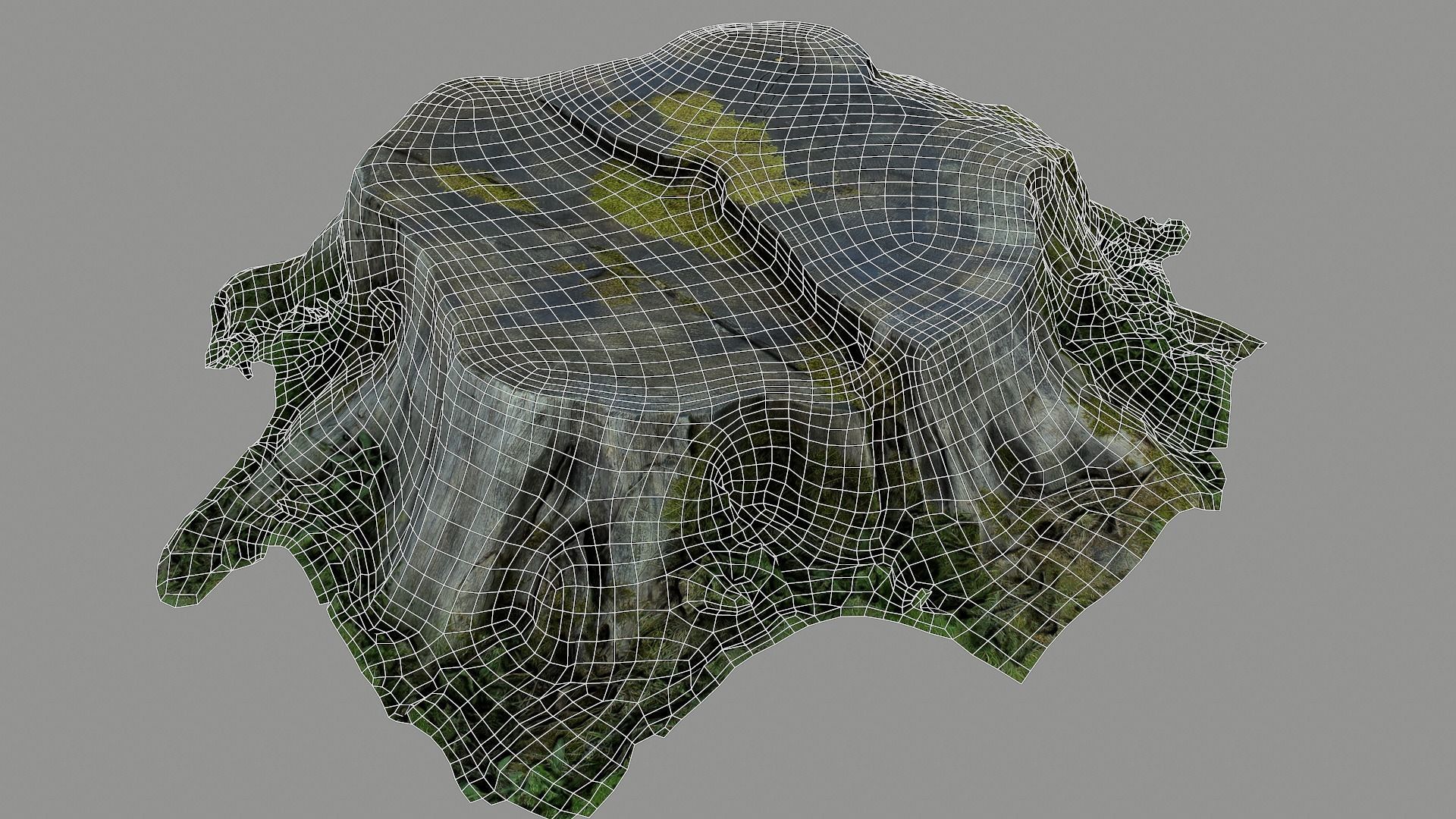 Mossy tree stump low poly Low-poly 3D model_7