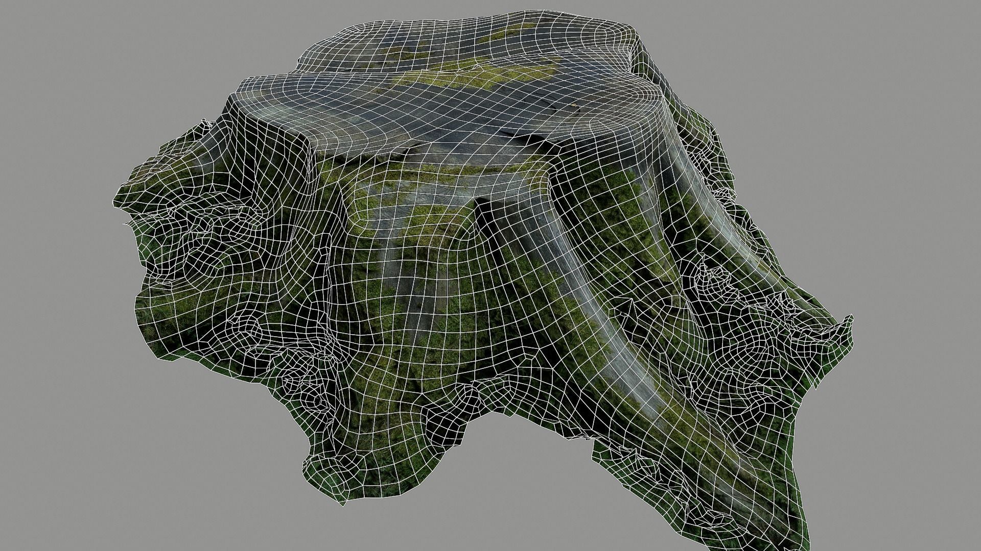 Mossy tree stump low poly Low-poly 3D model_5