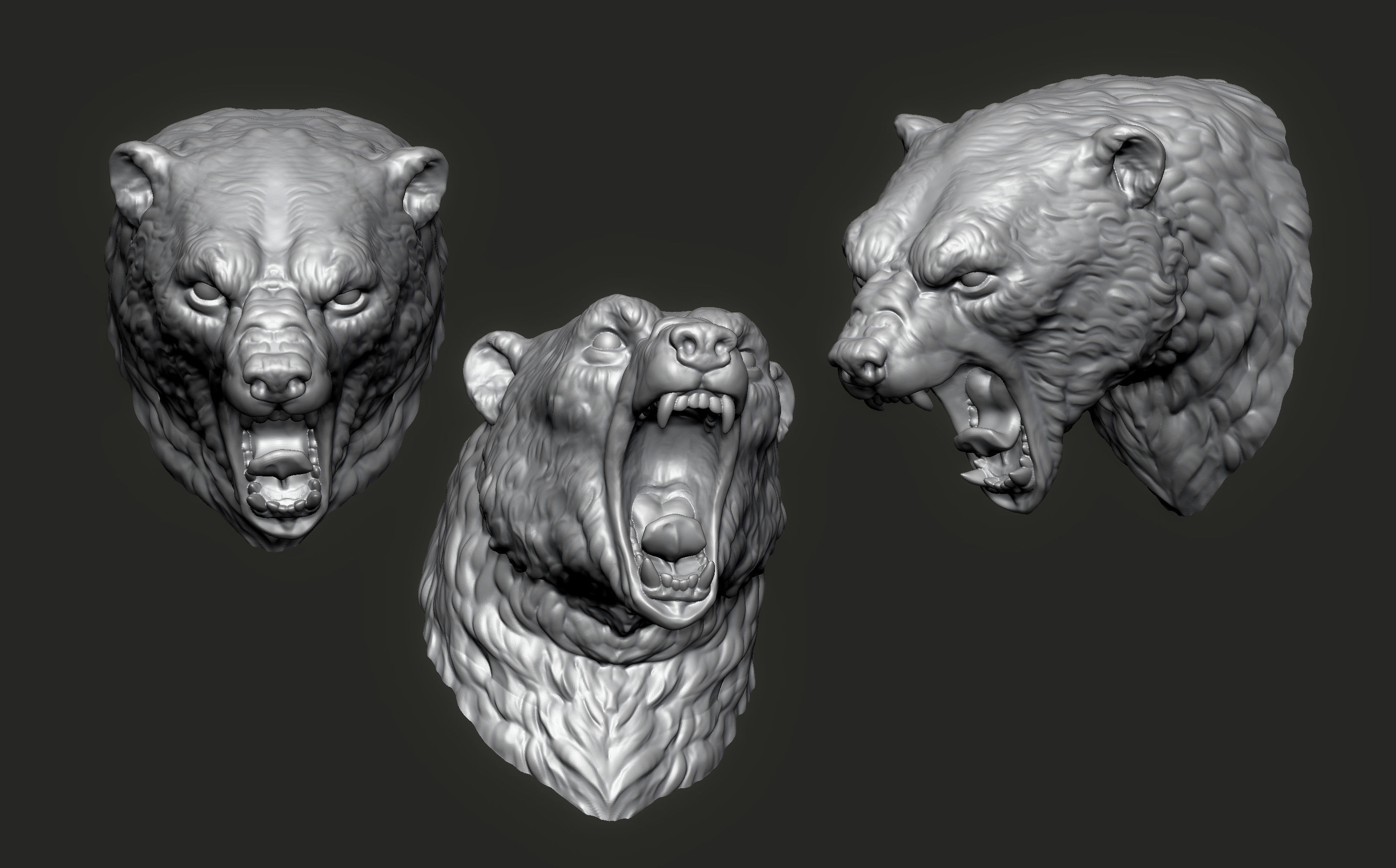 Bust of Polar bear 3D print model_2