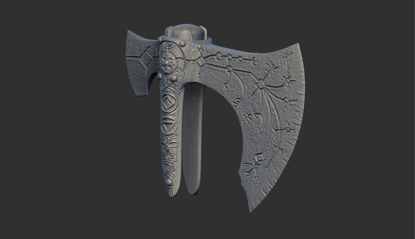 Leviathan AXE Head - Weapon Kratos - God Of War 3D print model_9