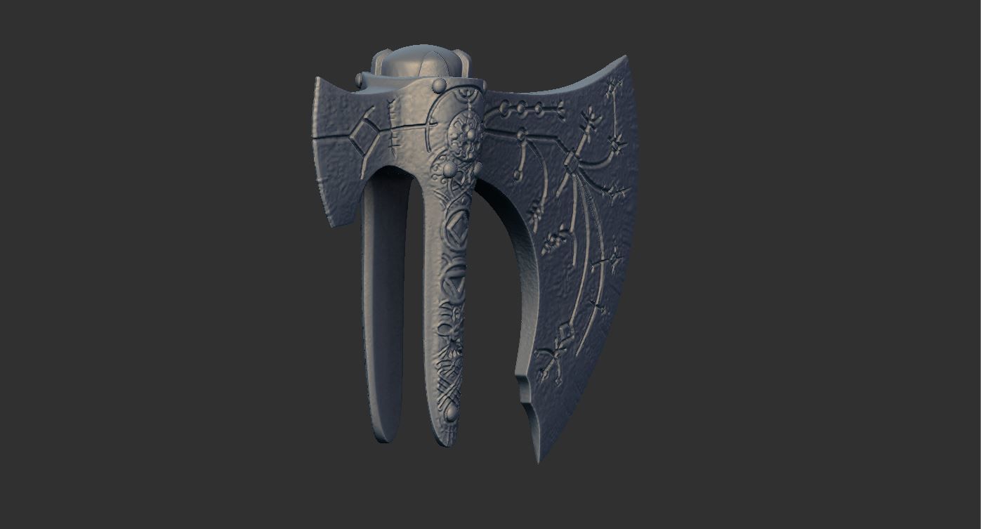 Leviathan AXE Head - Weapon Kratos - God Of War 3D print model_10