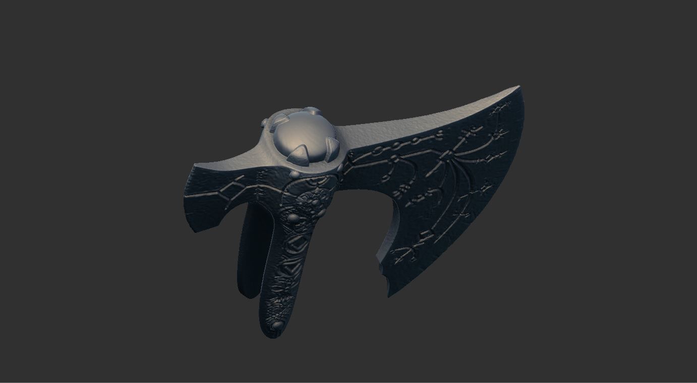 Leviathan AXE Head - Weapon Kratos - God Of War 3D print model_15