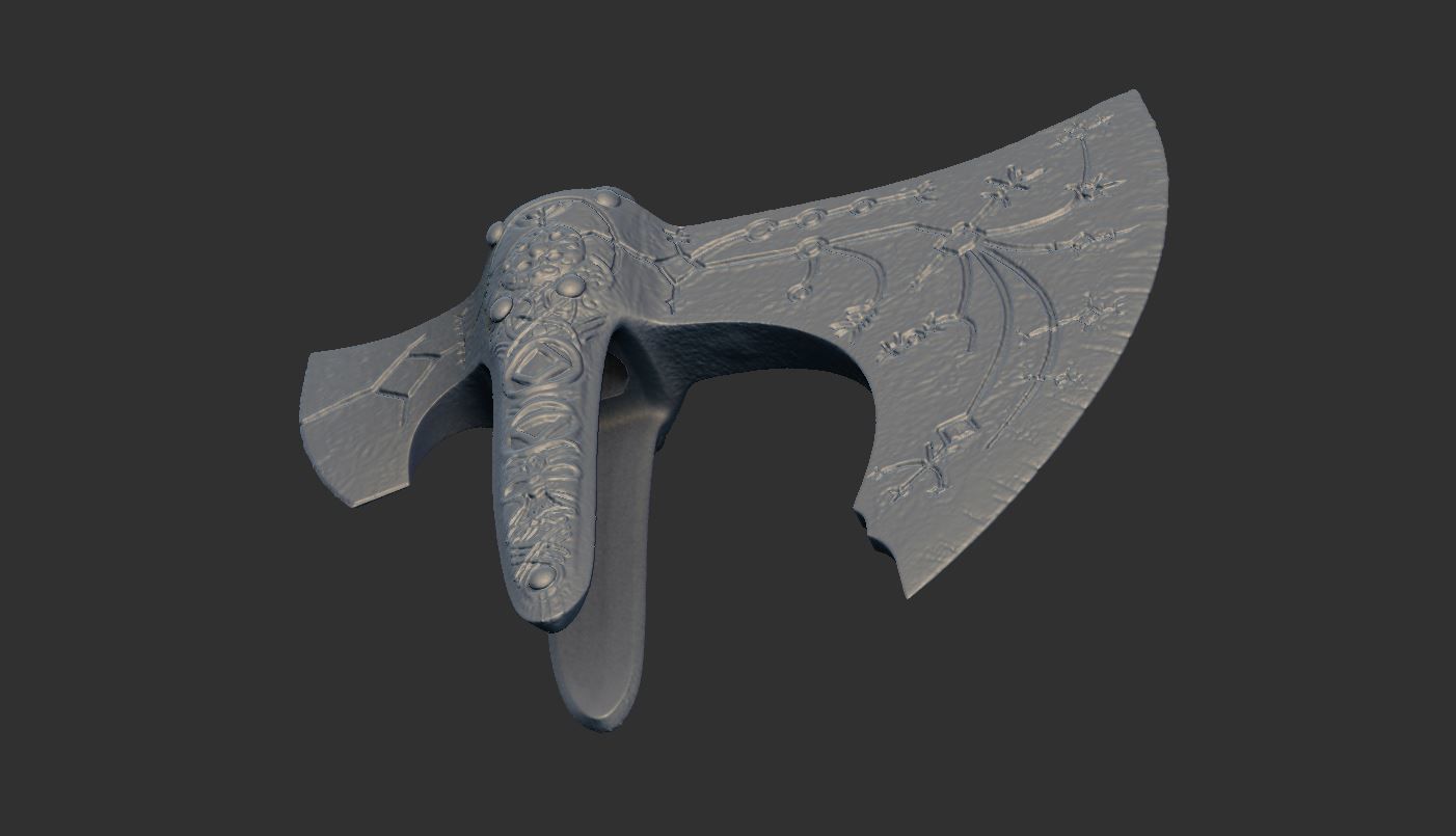 Leviathan AXE Head - Weapon Kratos - God Of War 3D print model_19