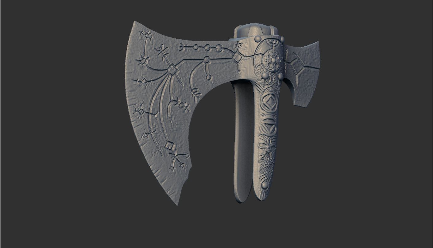 Leviathan AXE Head - Weapon Kratos - God Of War 3D print model_13