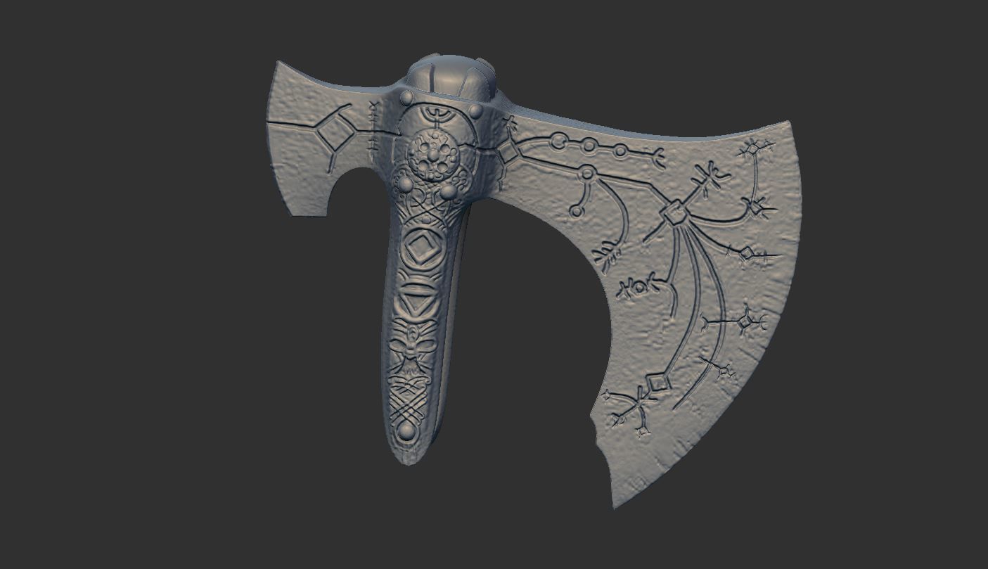 Leviathan AXE Head - Weapon Kratos - God Of War 3D print model_7