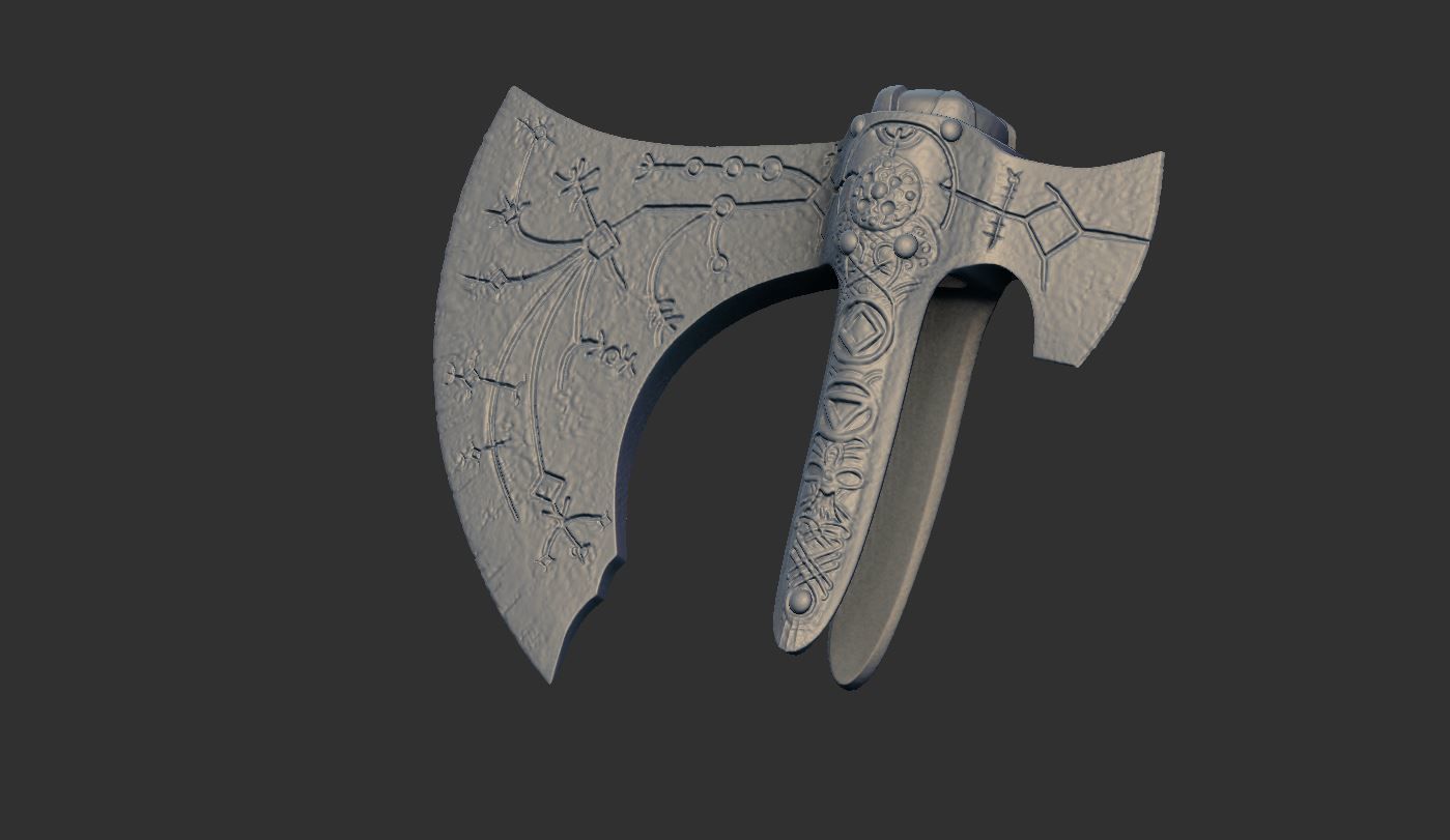 Leviathan AXE Head - Weapon Kratos - God Of War 3D print model_14