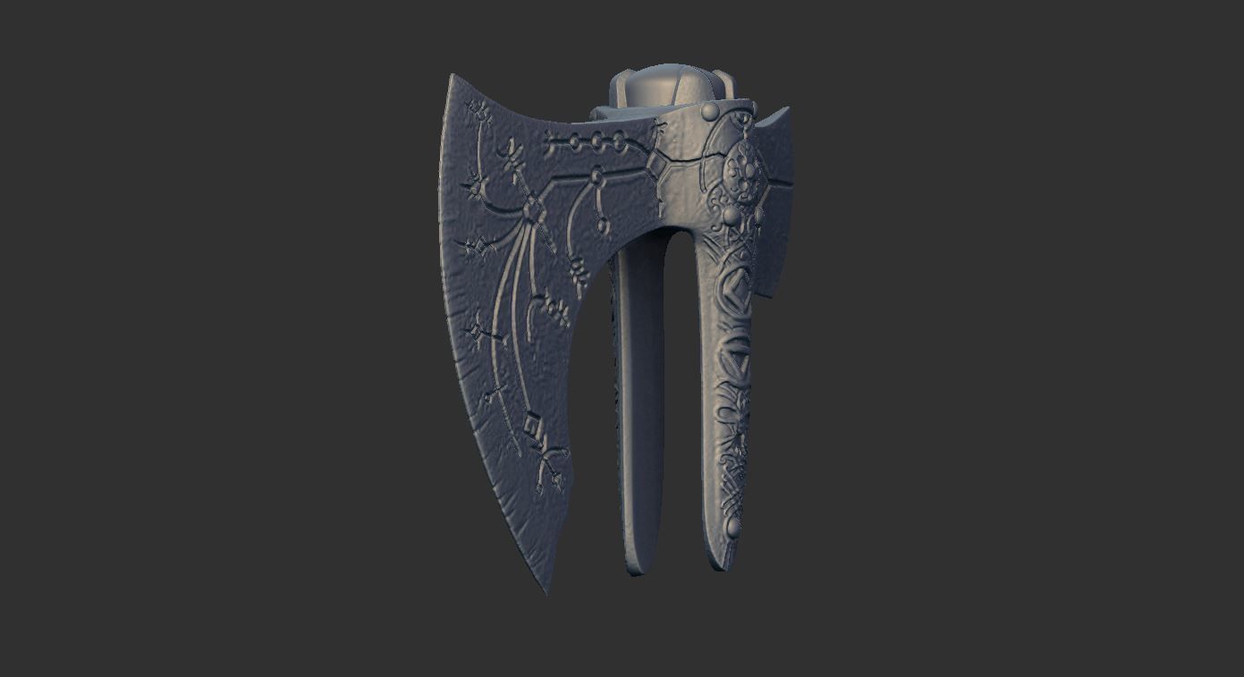 Leviathan AXE Head - Weapon Kratos - God Of War 3D print model_12