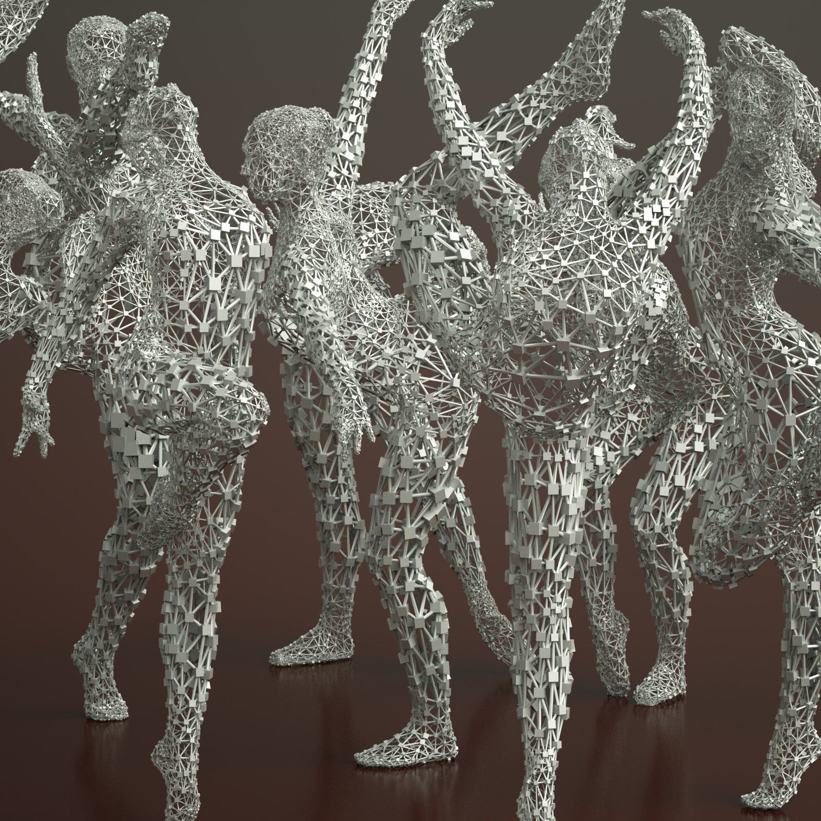 9 Ballerina Dancer Abstract Sculptures 3D model_13