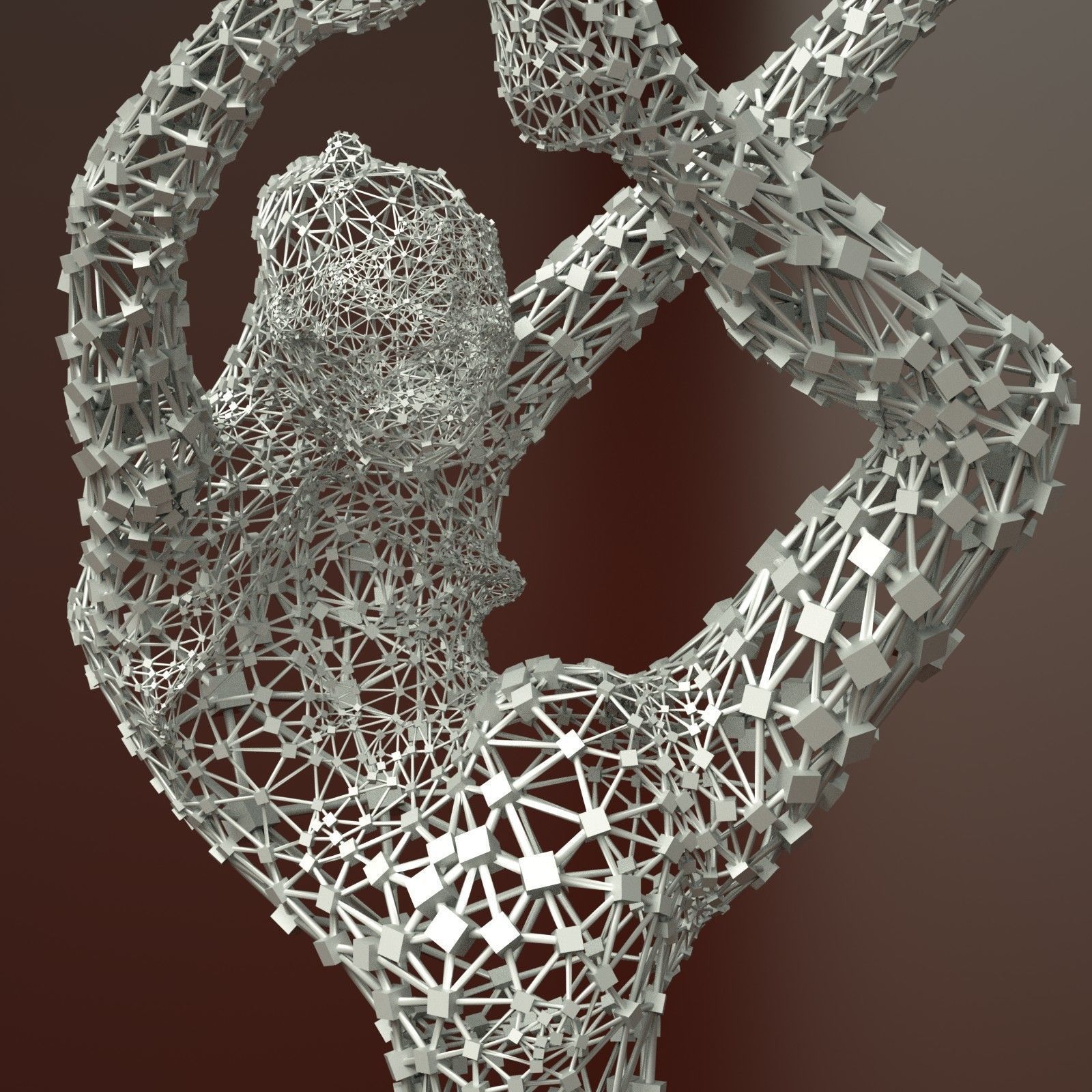 9 Ballerina Dancer Abstract Sculptures 3D model_3