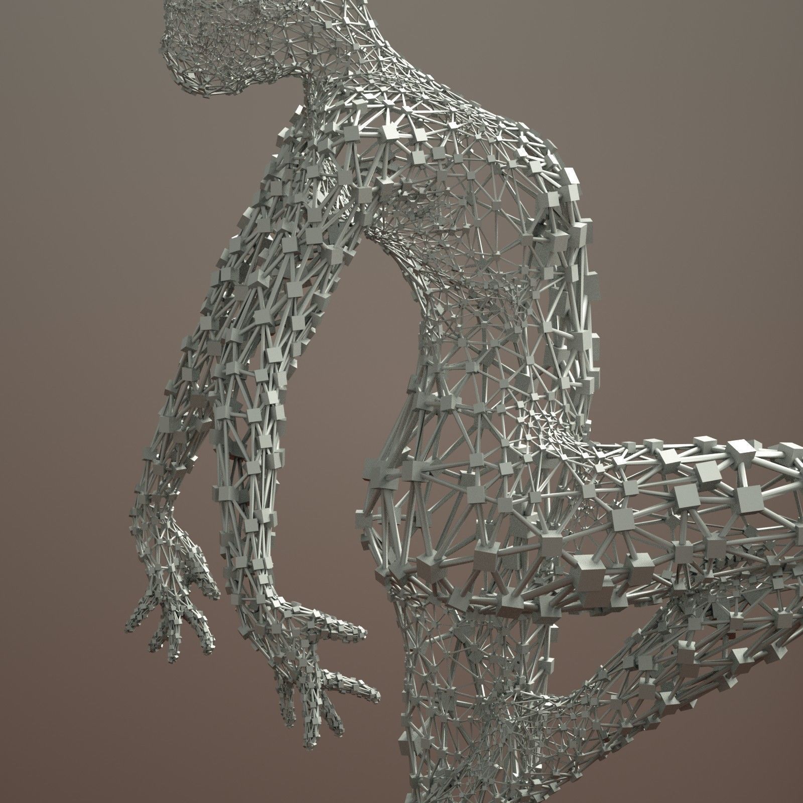 9 Ballerina Dancer Abstract Sculptures 3D model_1