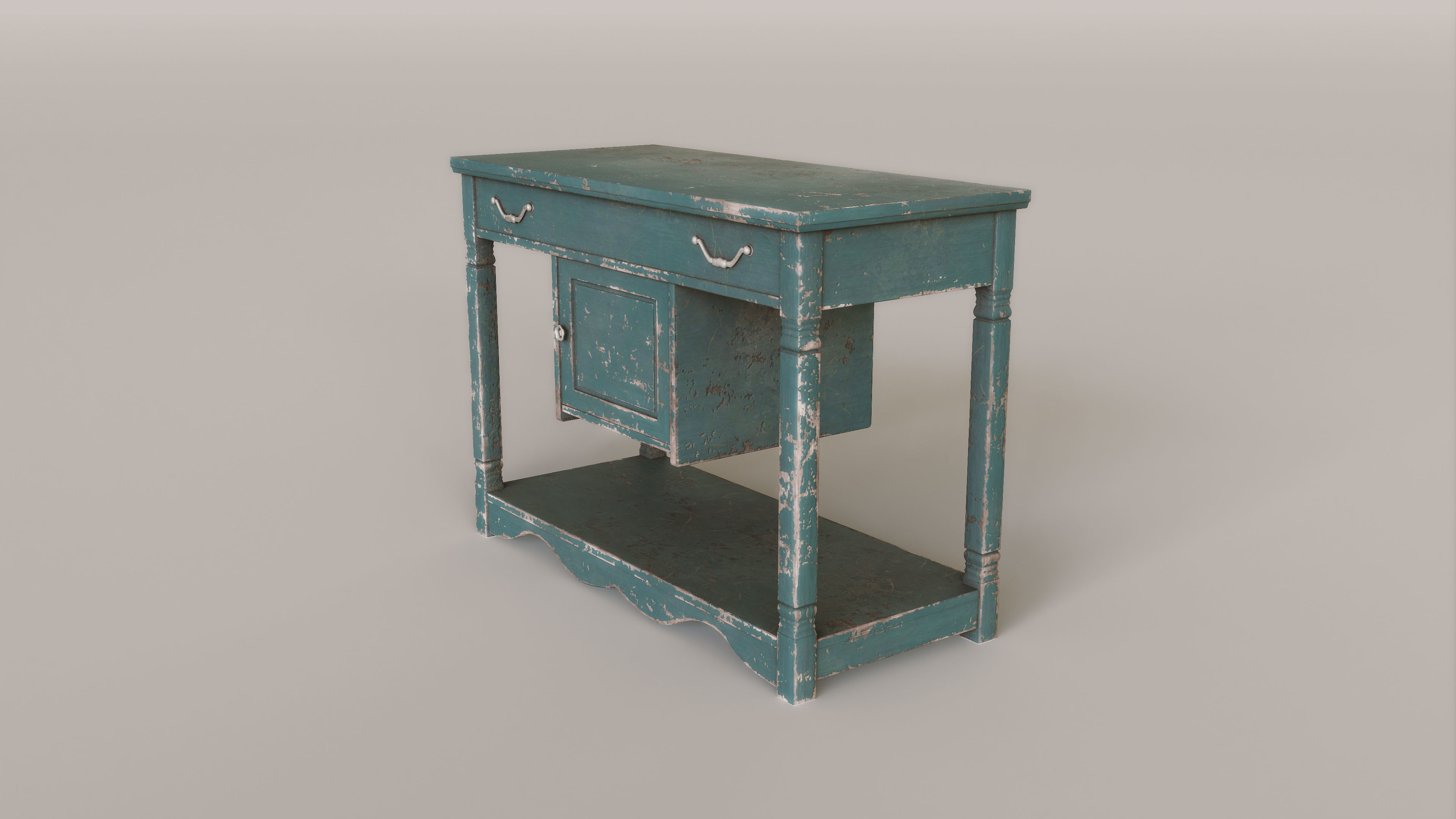 Old Rustic Stand Free low-poly 3D model_5