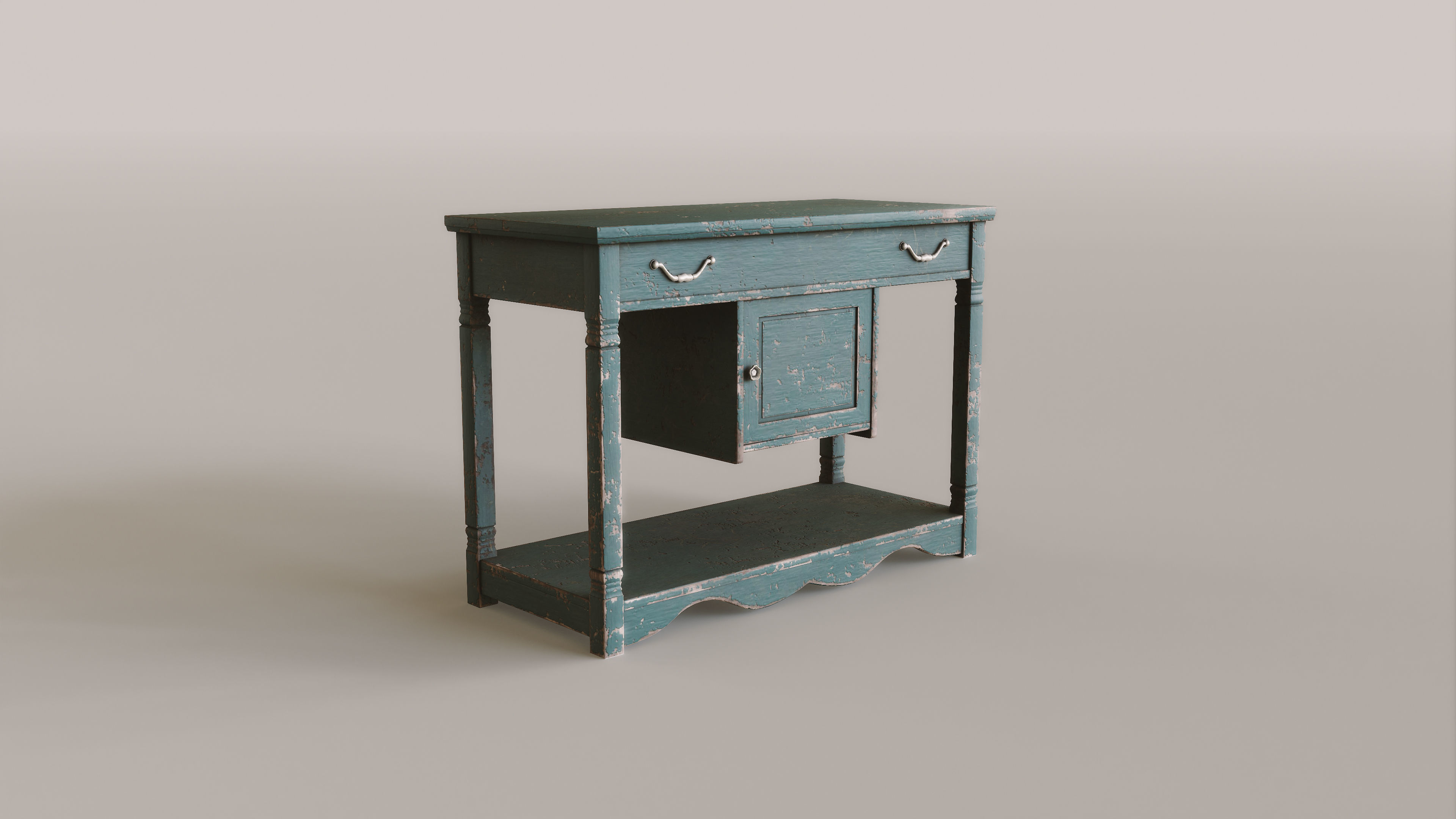 Old Rustic Stand Free low-poly 3D model_3