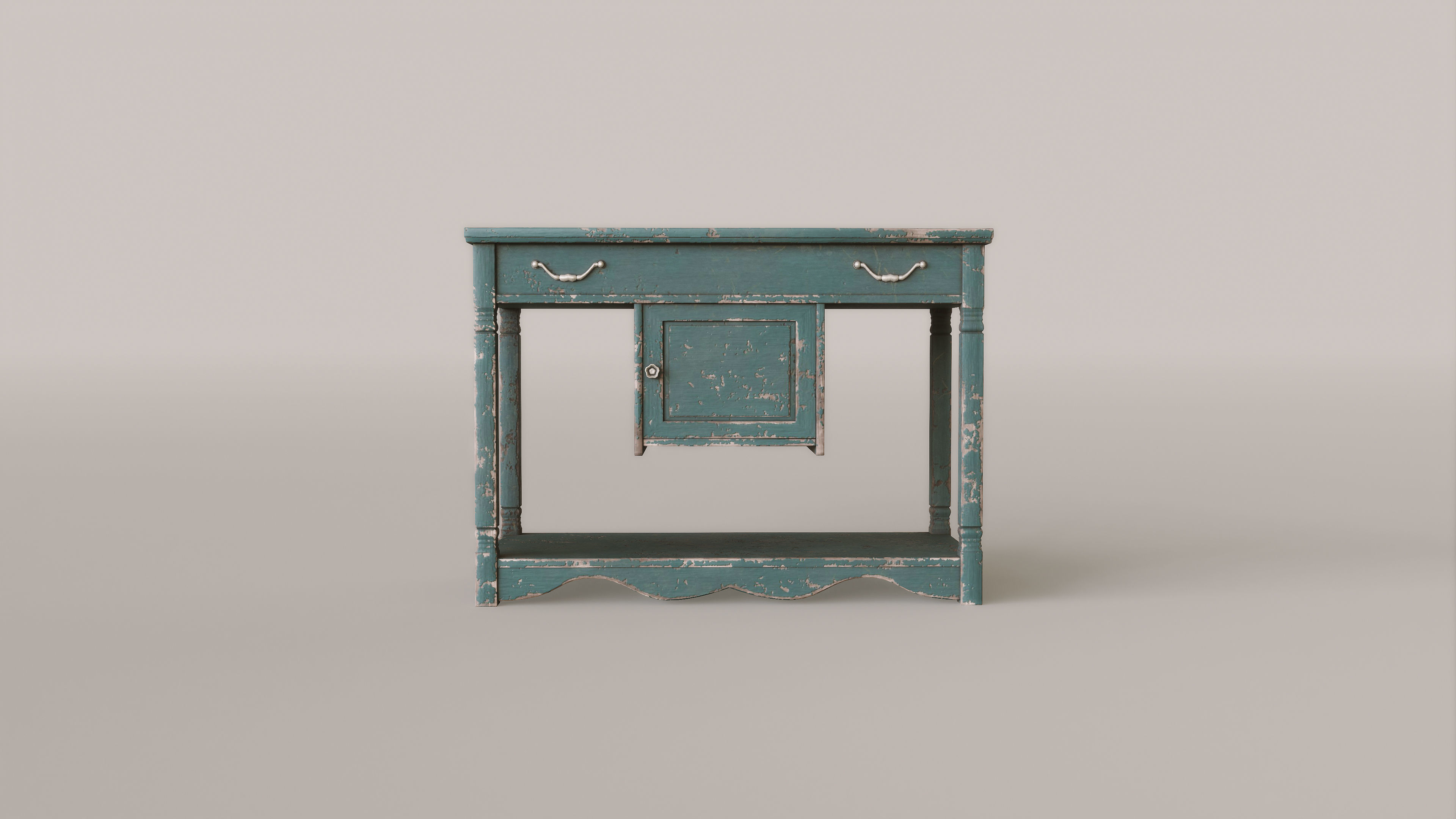 Old Rustic Stand Free low-poly 3D model_4