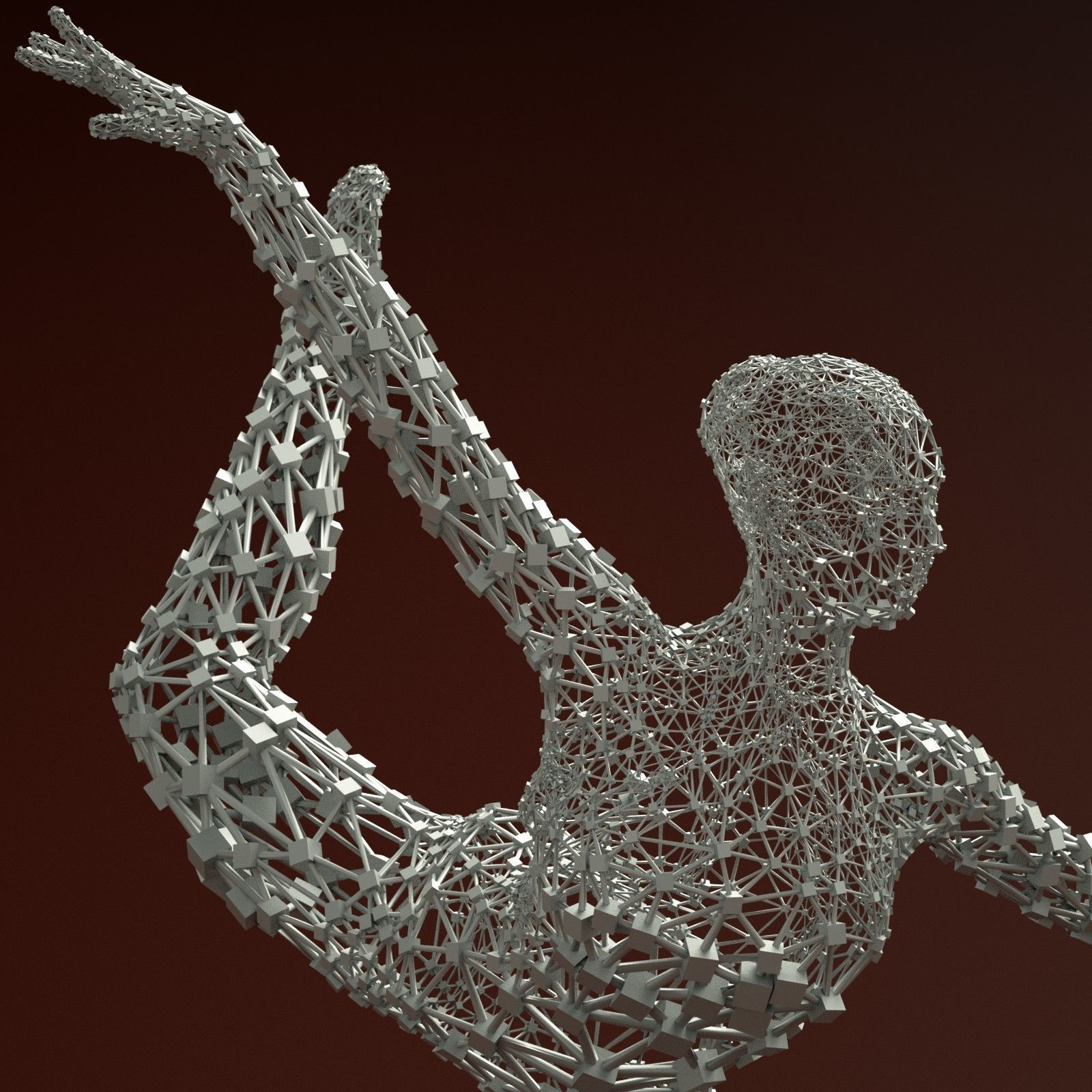 Ballerina Dancer Abstract Sculpture 1 3D model_3