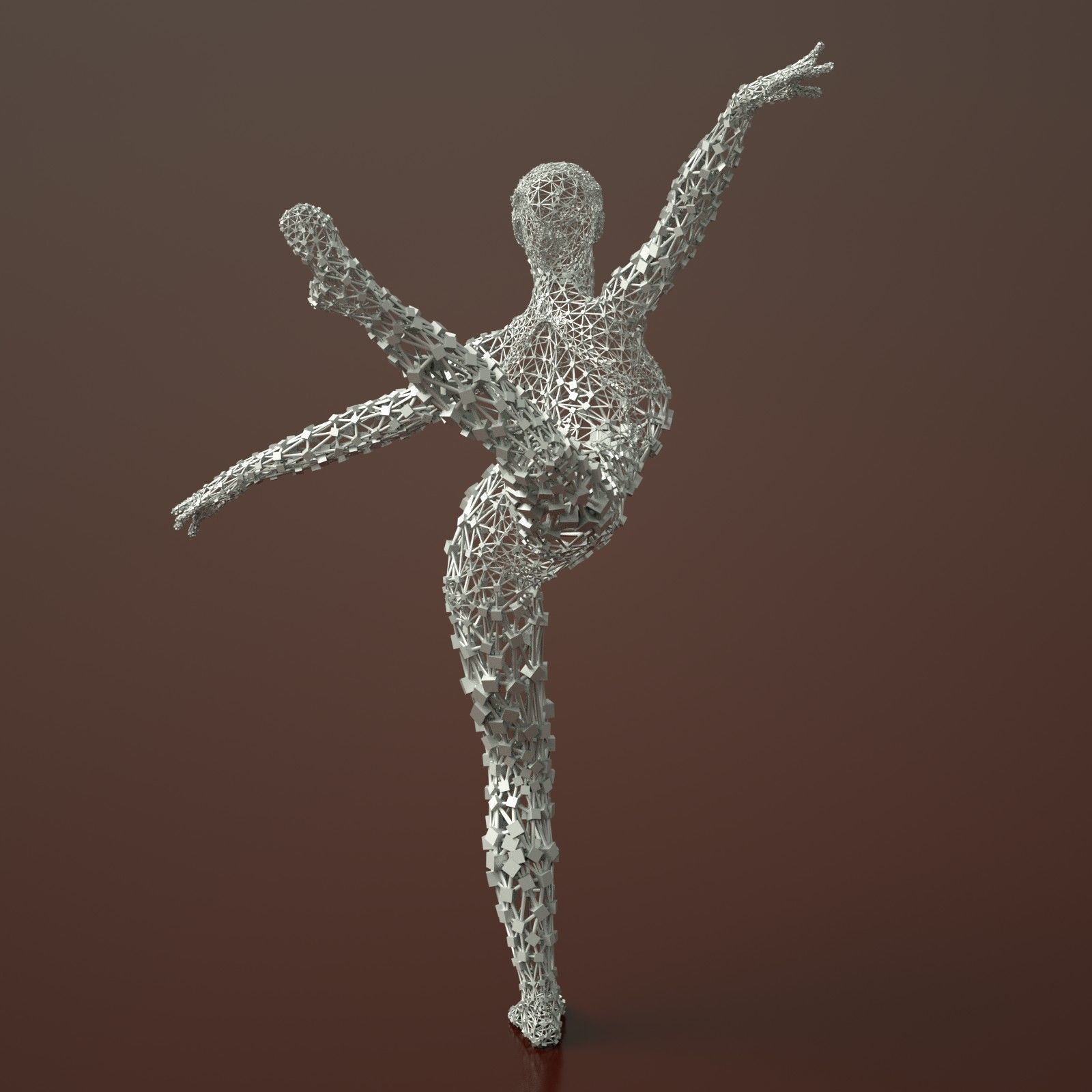 Ballerina Dancer Abstract Sculpture 1 3D model_2