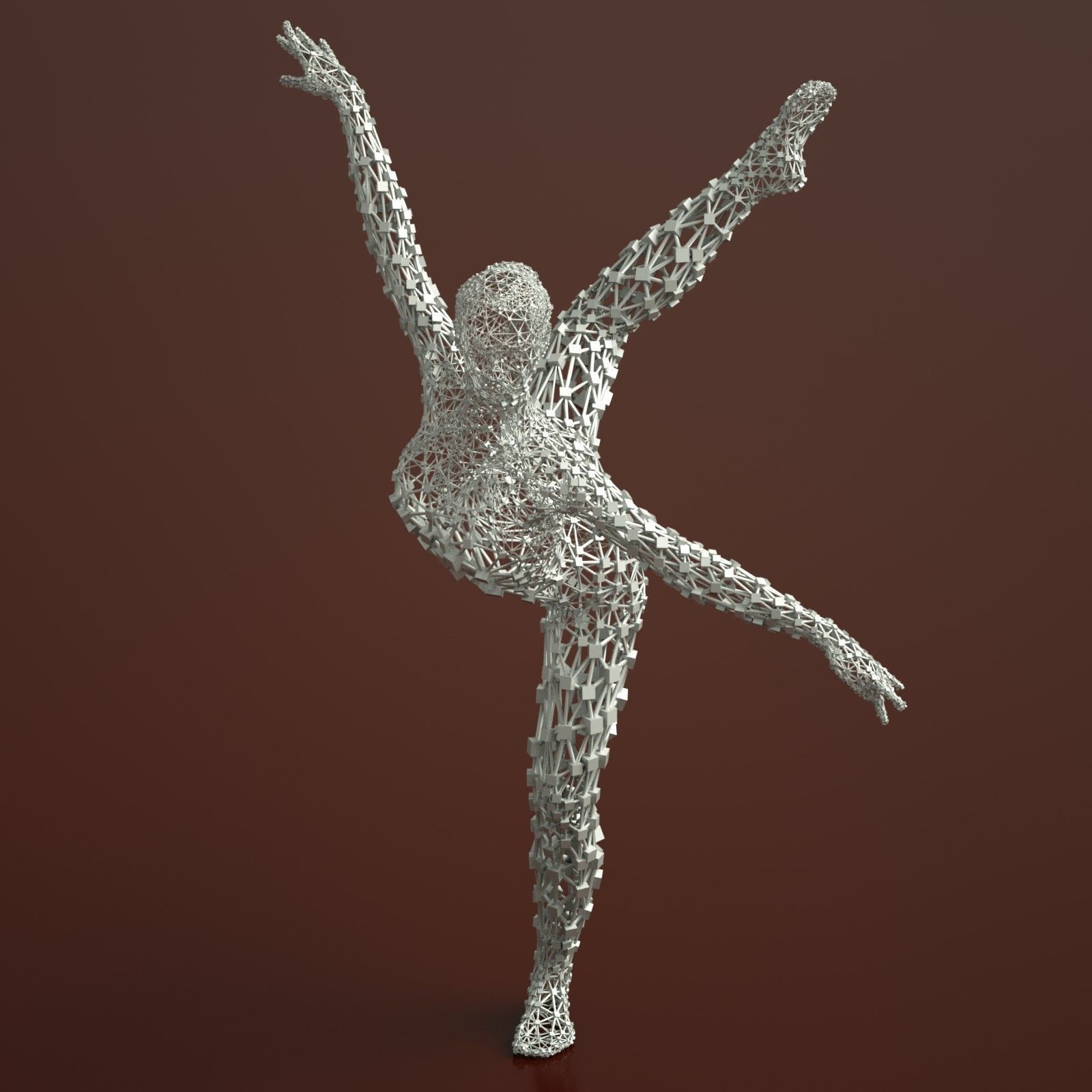Ballerina Dancer Abstract Sculpture 1 3D model_1