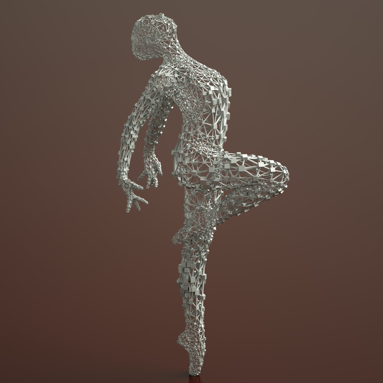 Ballerina Dancer Abstract Sculpture 5 3D model_1