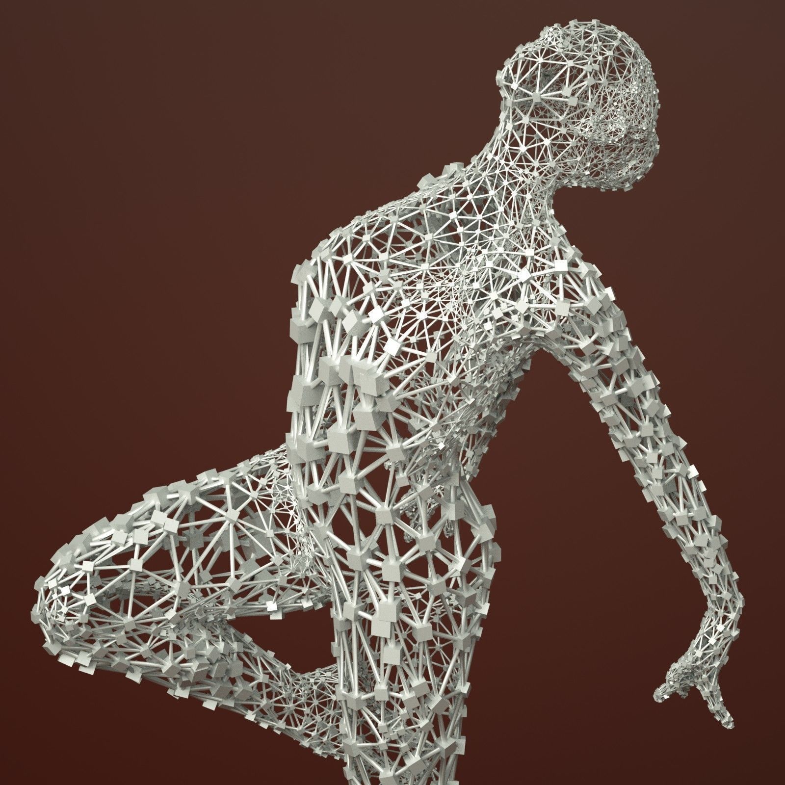 Ballerina Dancer Abstract Sculpture 5 3D model_4