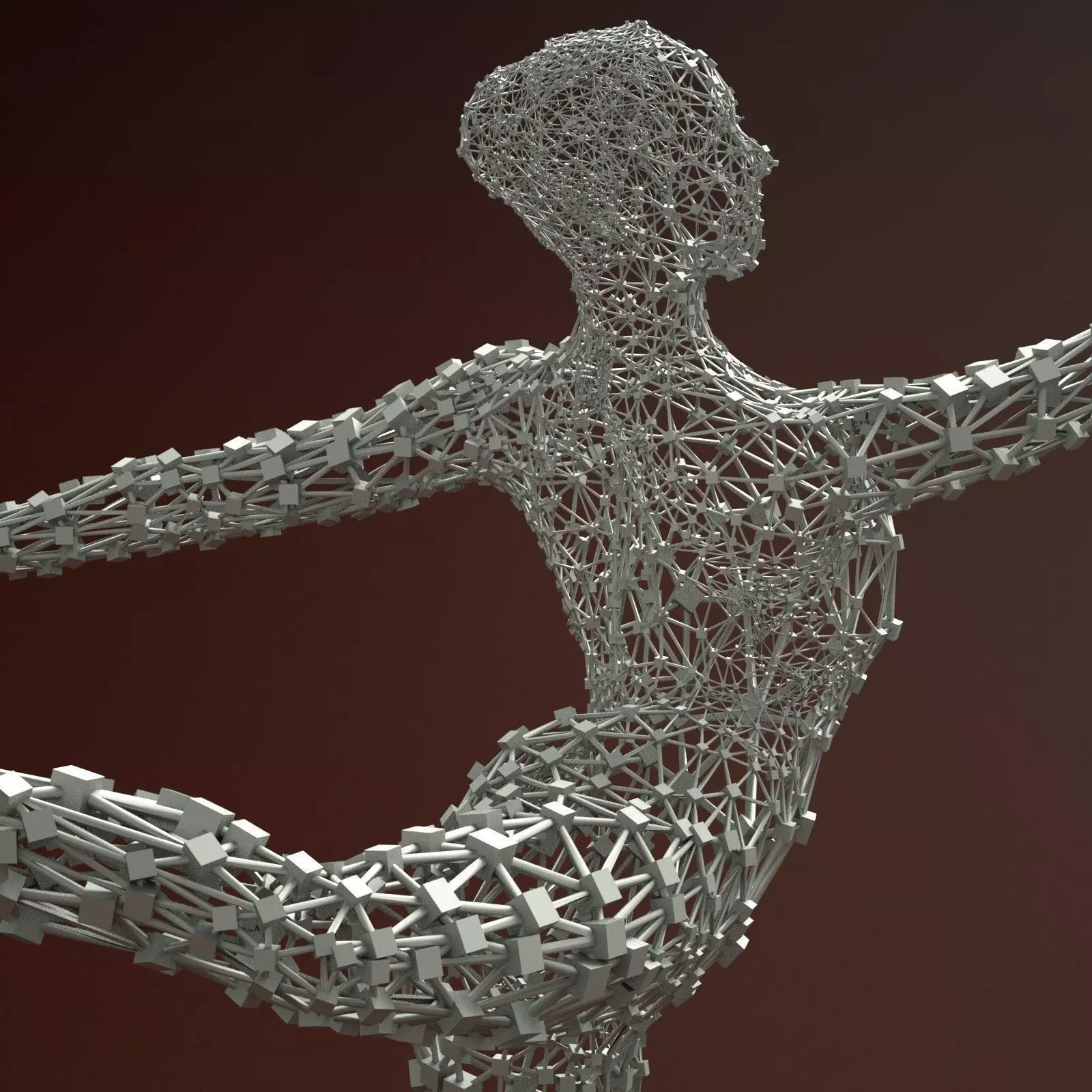 Ballerina Dancer Abstract Sculpture 8 3D model_0
