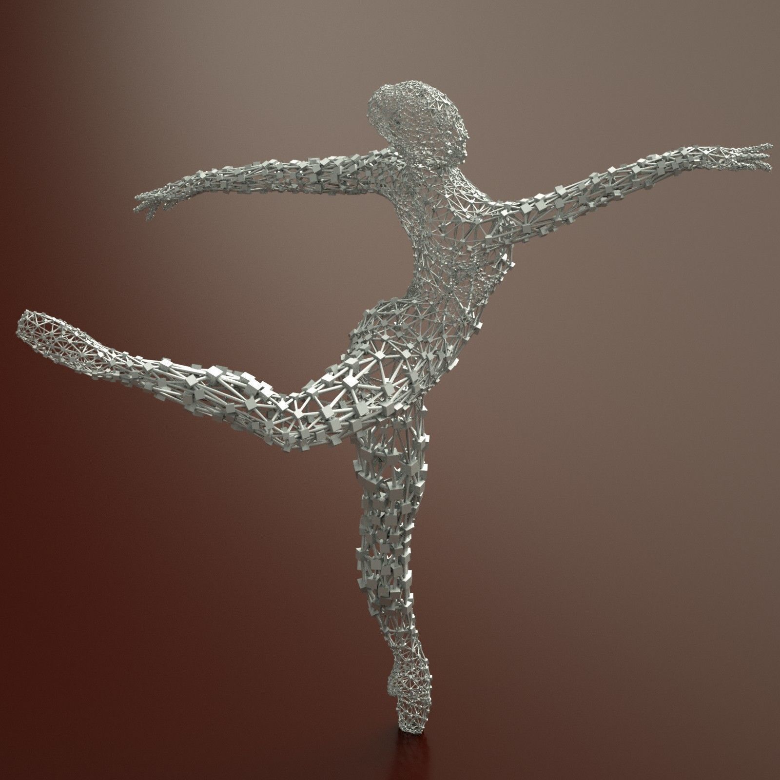 Ballerina Dancer Abstract Sculpture 8 3D model_2