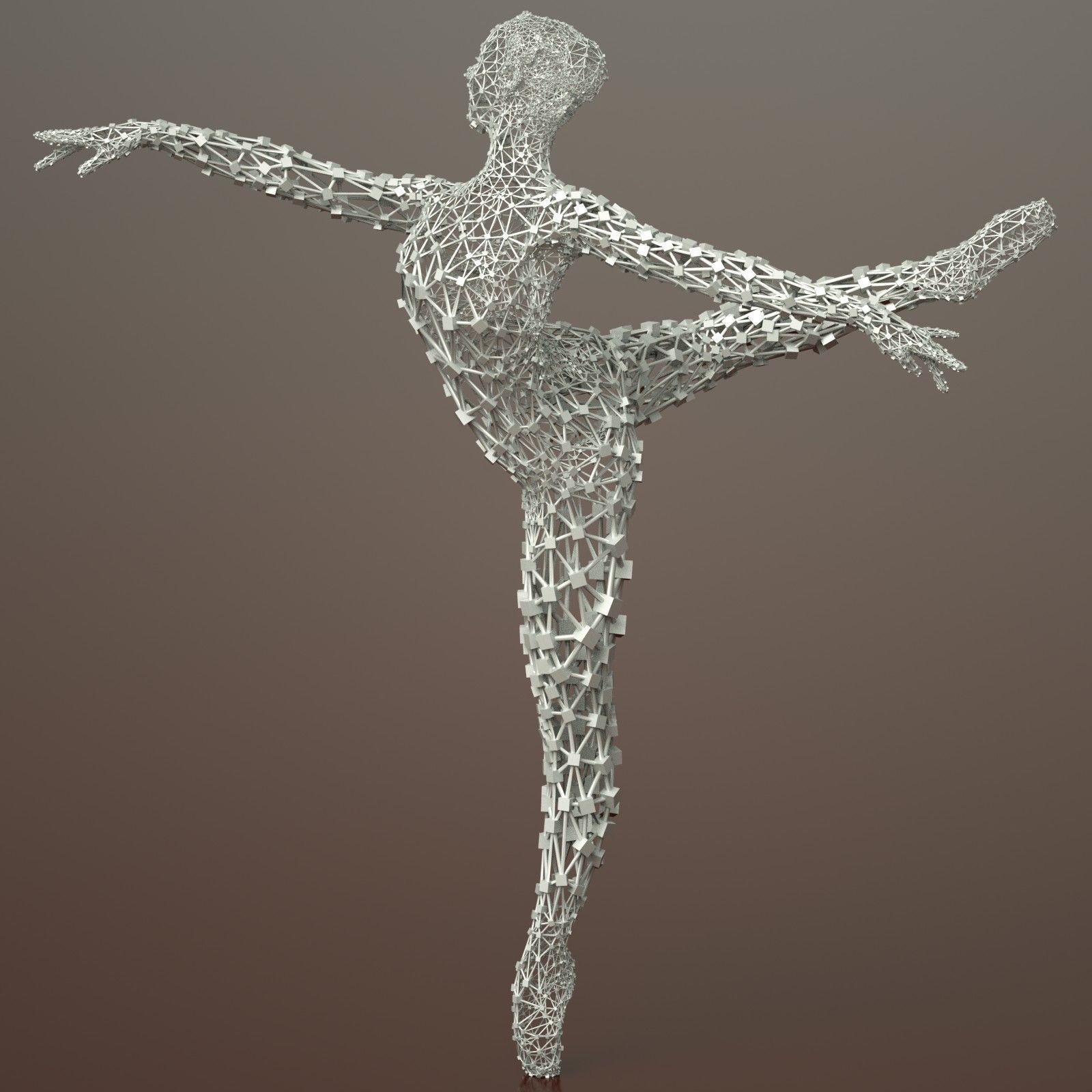 Ballerina Dancer Abstract Sculpture 8 3D model_1
