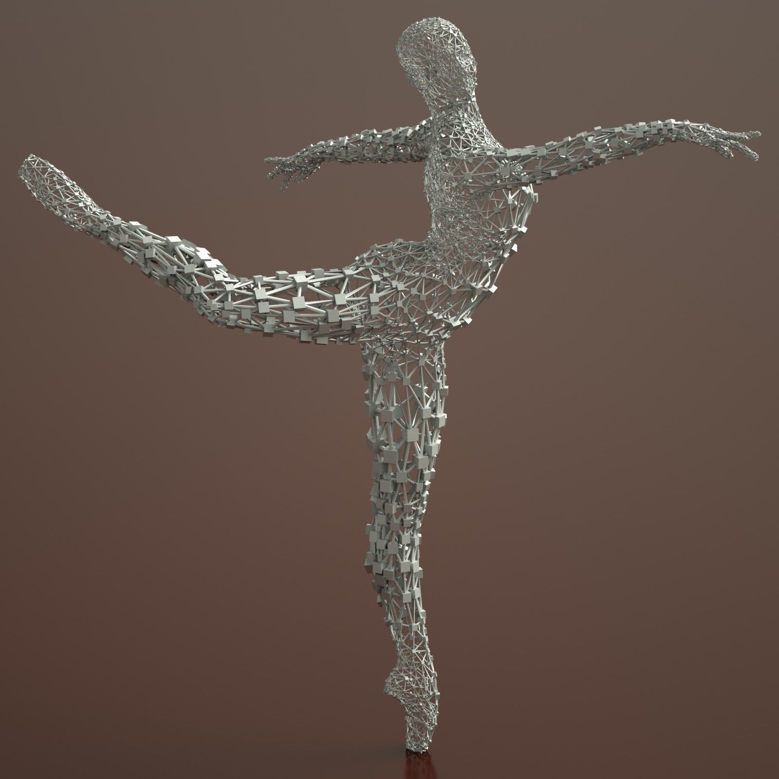 Ballerina Dancer Abstract Sculpture 8 3D model_3