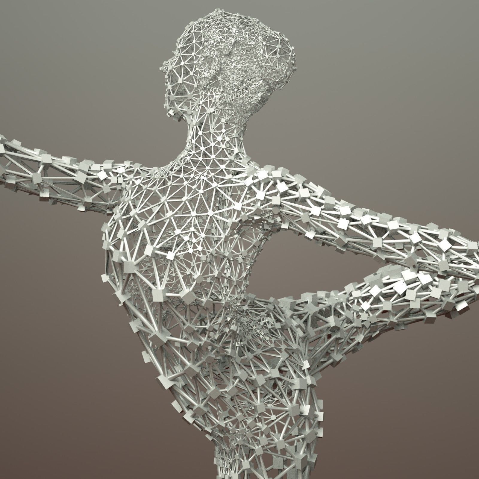 Ballerina Dancer Abstract Sculpture 8 3D model_4