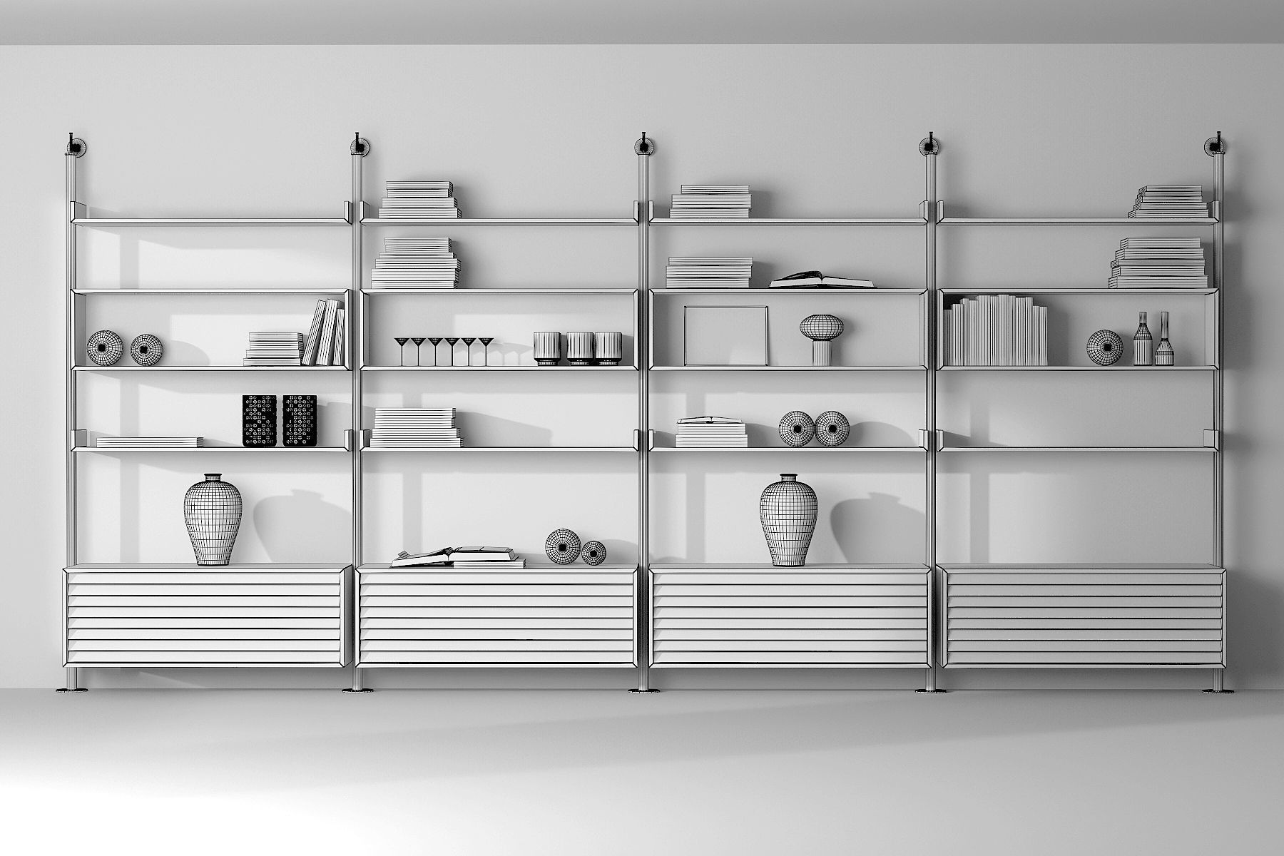 shelving bookshelf design - bookcases for living room 3D model_5