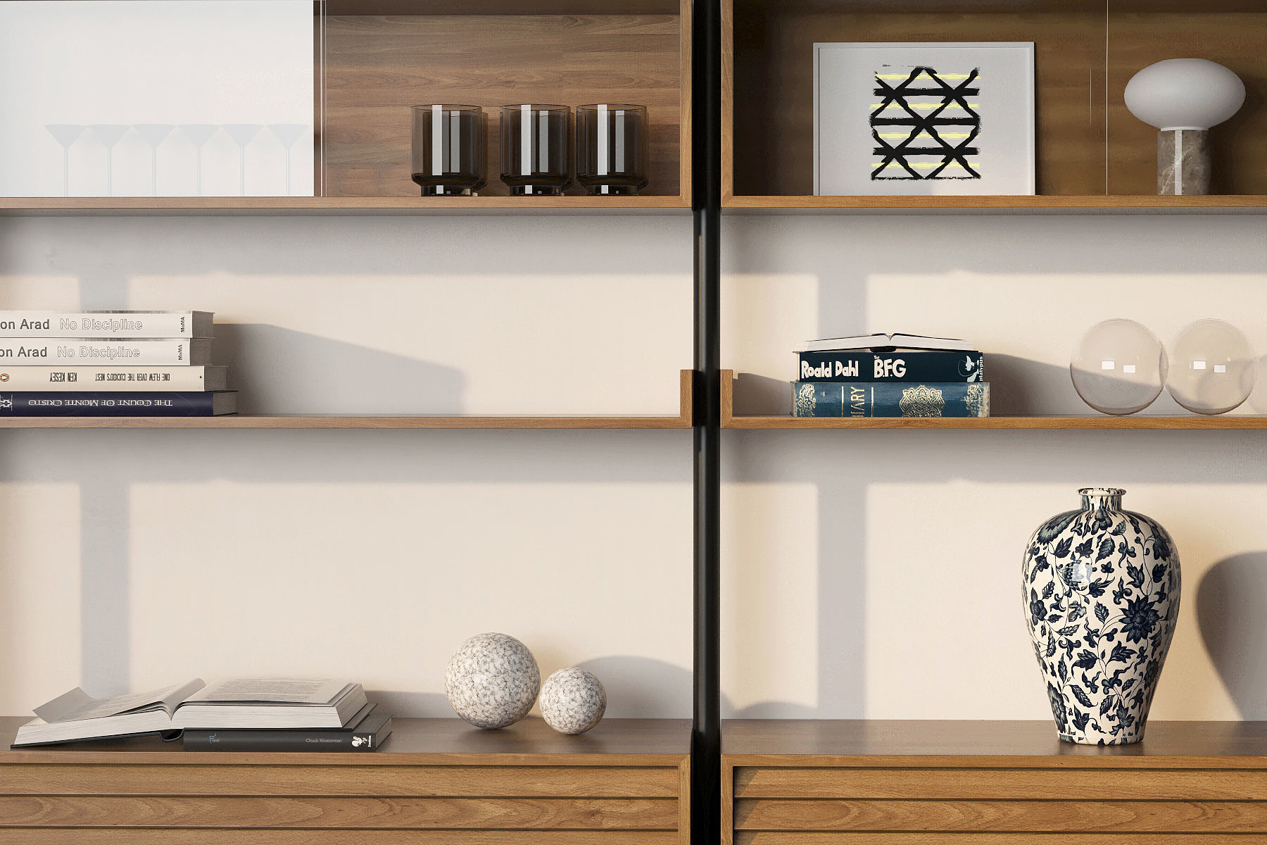 shelving bookshelf design - bookcases for living room 3D model_2