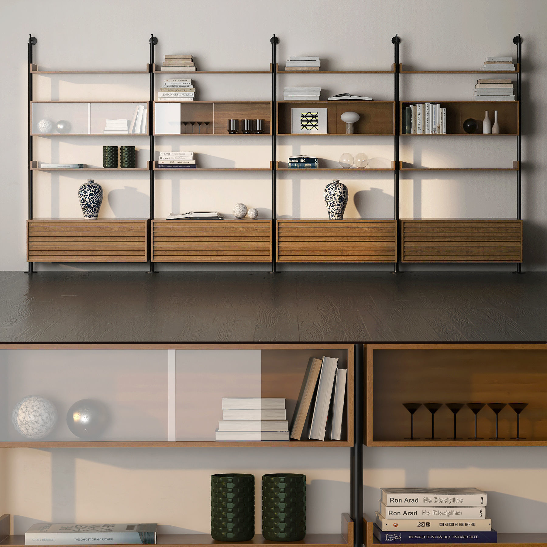 shelving bookshelf design - bookcases for living room 3D model_1