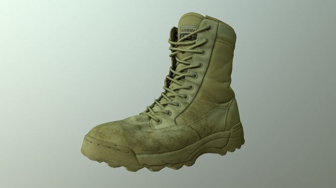 Military Boot Low-poly 3D model