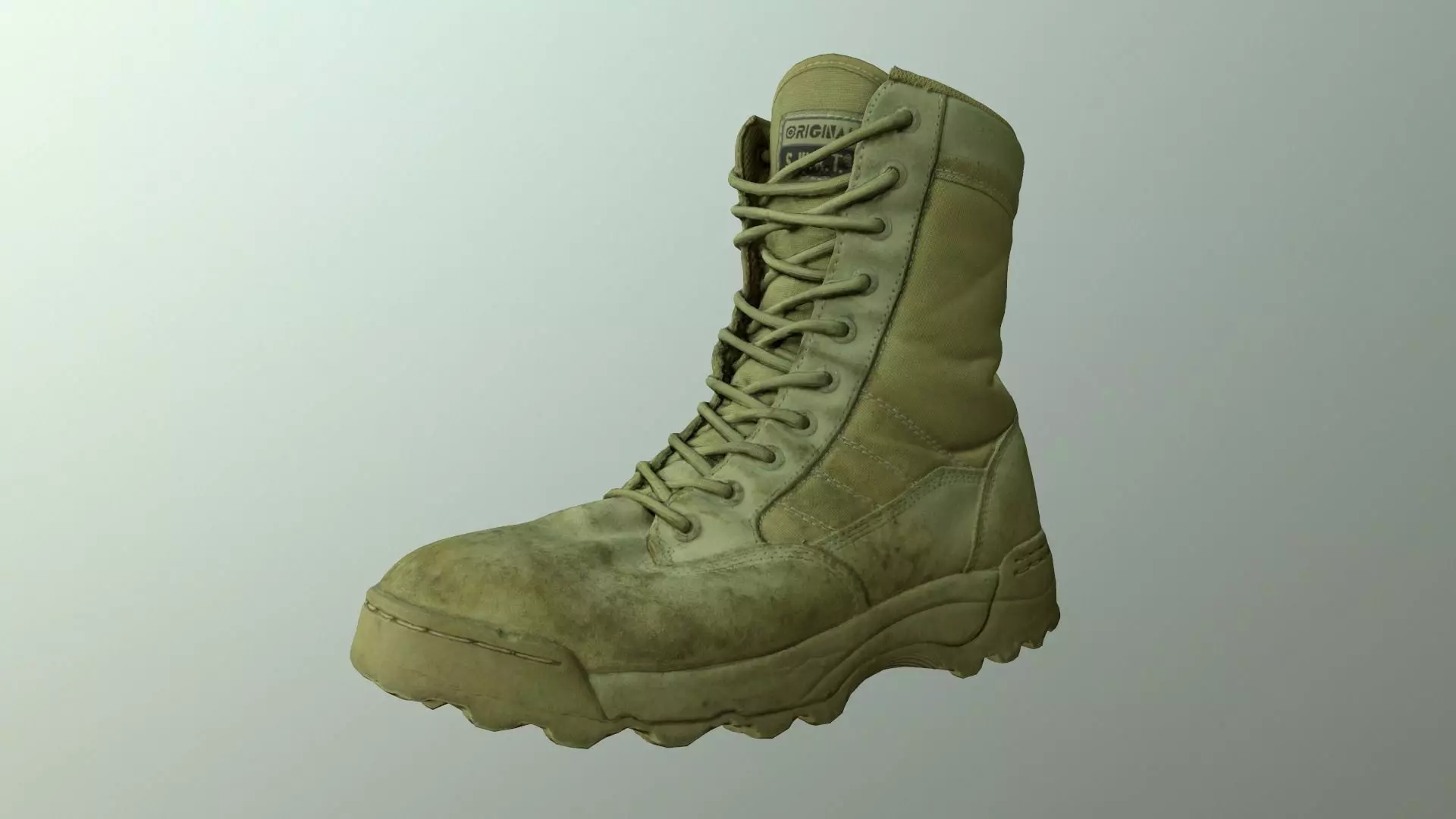 Military Boot Low-poly 3D model_0