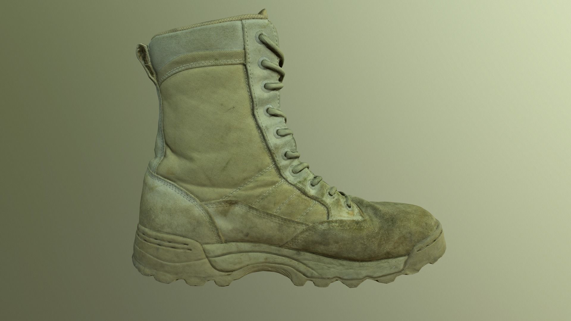Military Boot Low-poly 3D model_4
