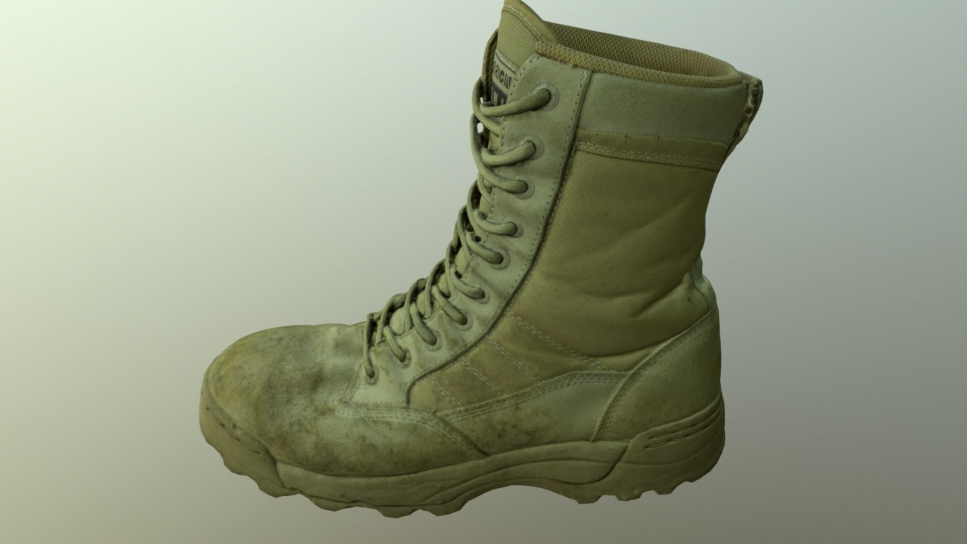 Military Boot Low-poly 3D model_3